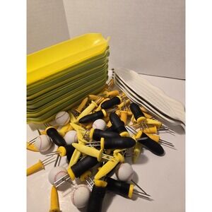 HUGE Lot of 106 Vintage Corn on the Cob Holders/Skewers corn Shape Pre-owned/388